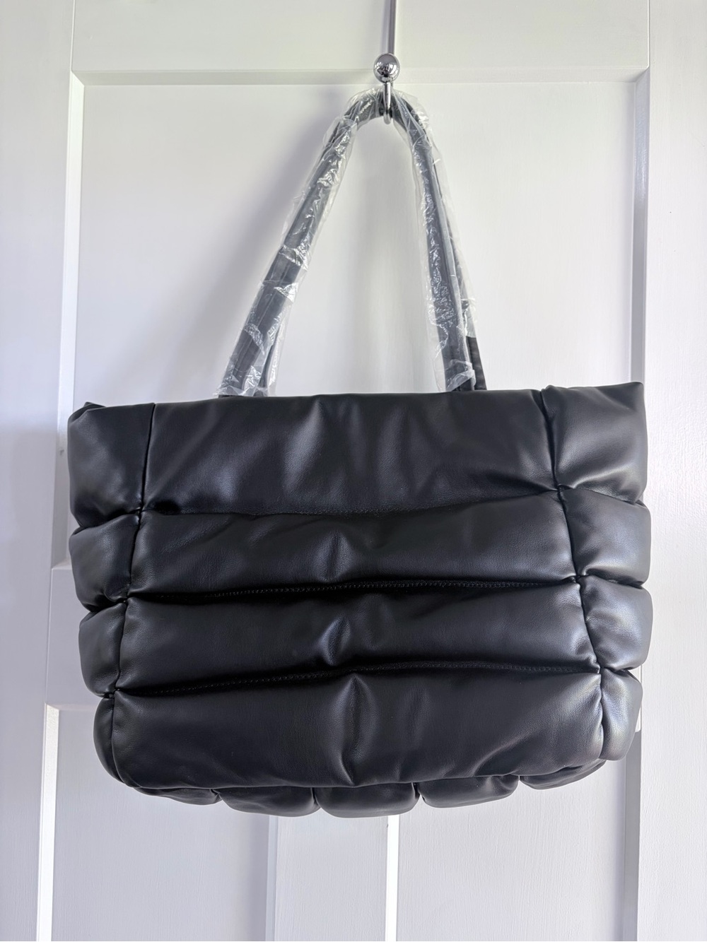 ASOS Black Quilted Puffer Tote Bag